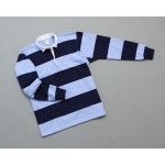 Wms College Stripe Rugby Navy Light Blue